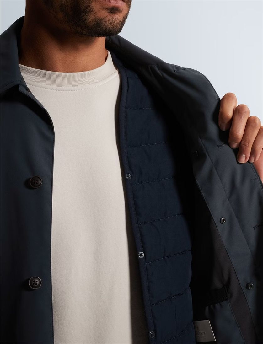 Regenjas Cast Iron donkerblauw knopen