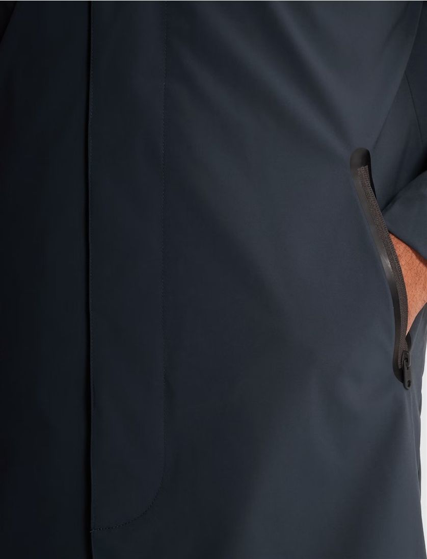 Regenjas Cast Iron donkerblauw knopen