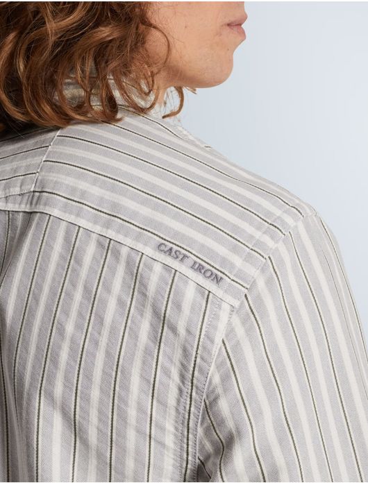 Cast Iron Regular Fit overhemd lila groen gestreept