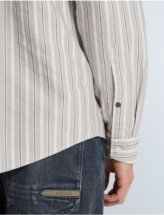 Cast Iron Regular Fit overhemd lila groen gestreept