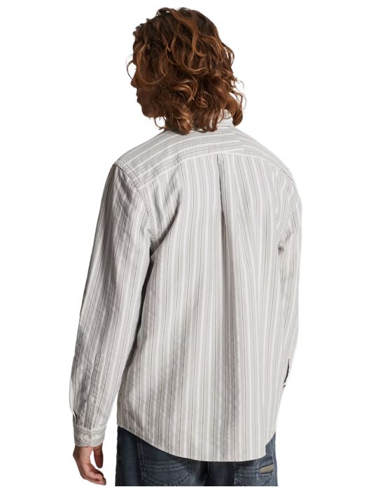 Cast Iron Regular Fit overhemd lila groen gestreept