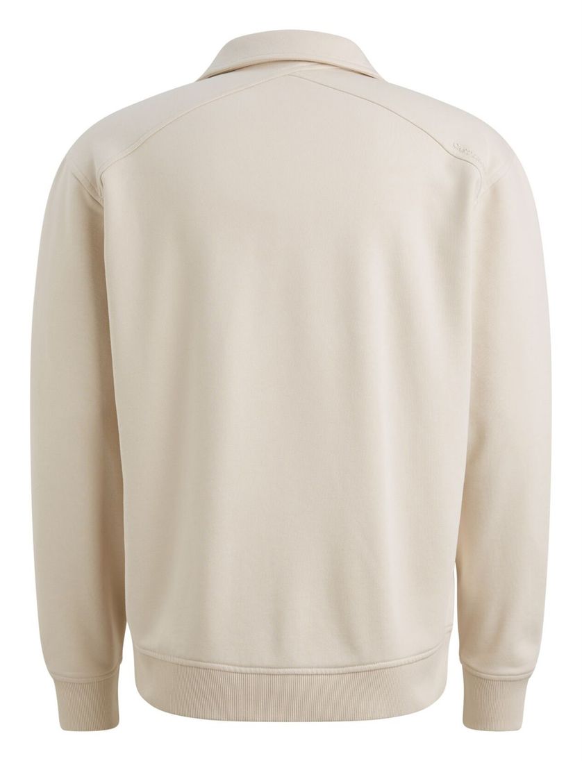 Trui Cast Iron creme met rugby kraag