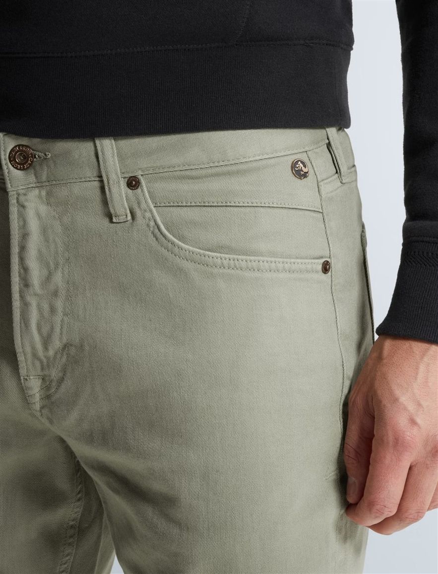 Cast Iron 5-pocket broek groen regular fit Valver