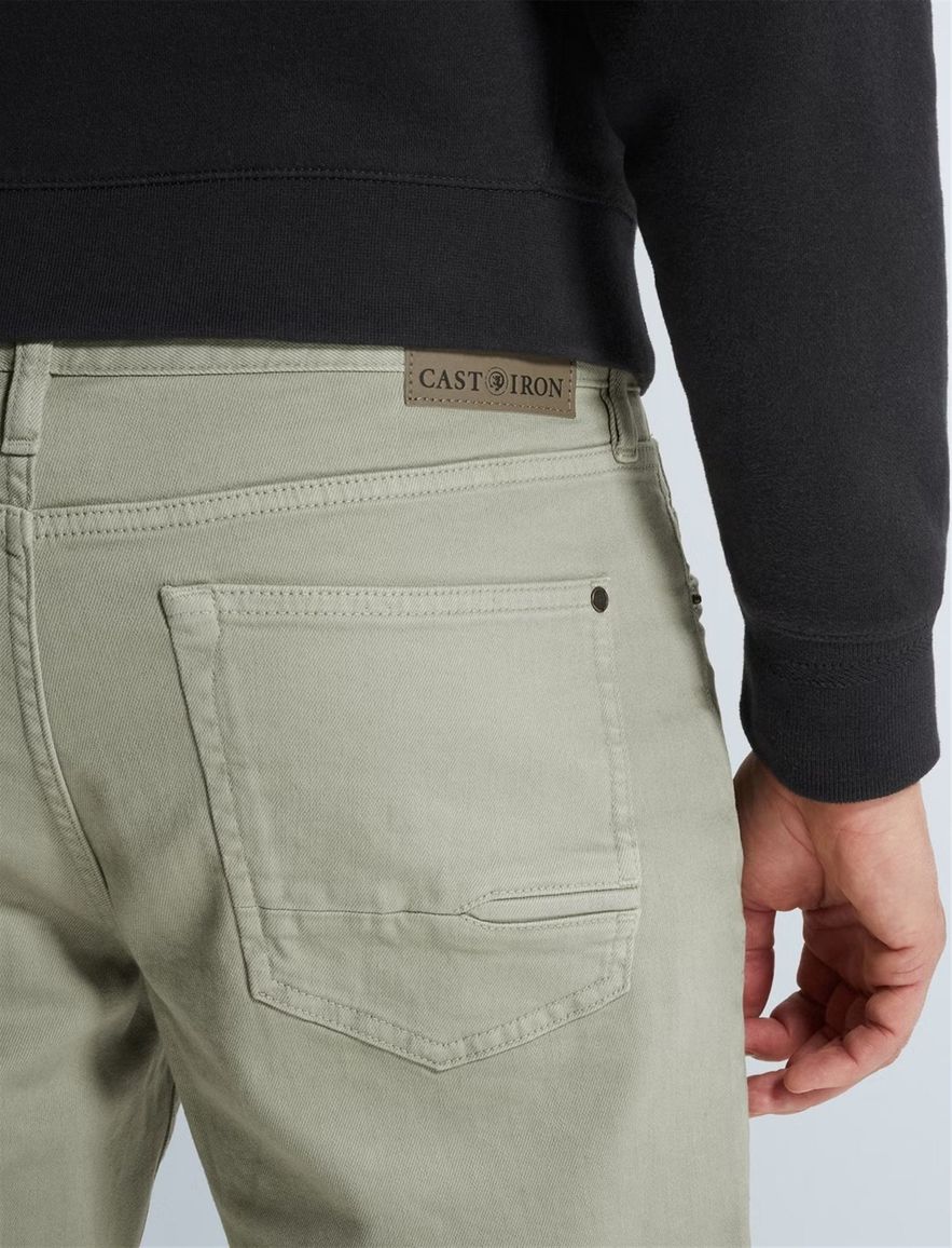 Cast Iron 5-pocket broek groen regular fit Valver