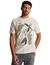 T-shirt Cast Iron beige met opdruk ronde hals