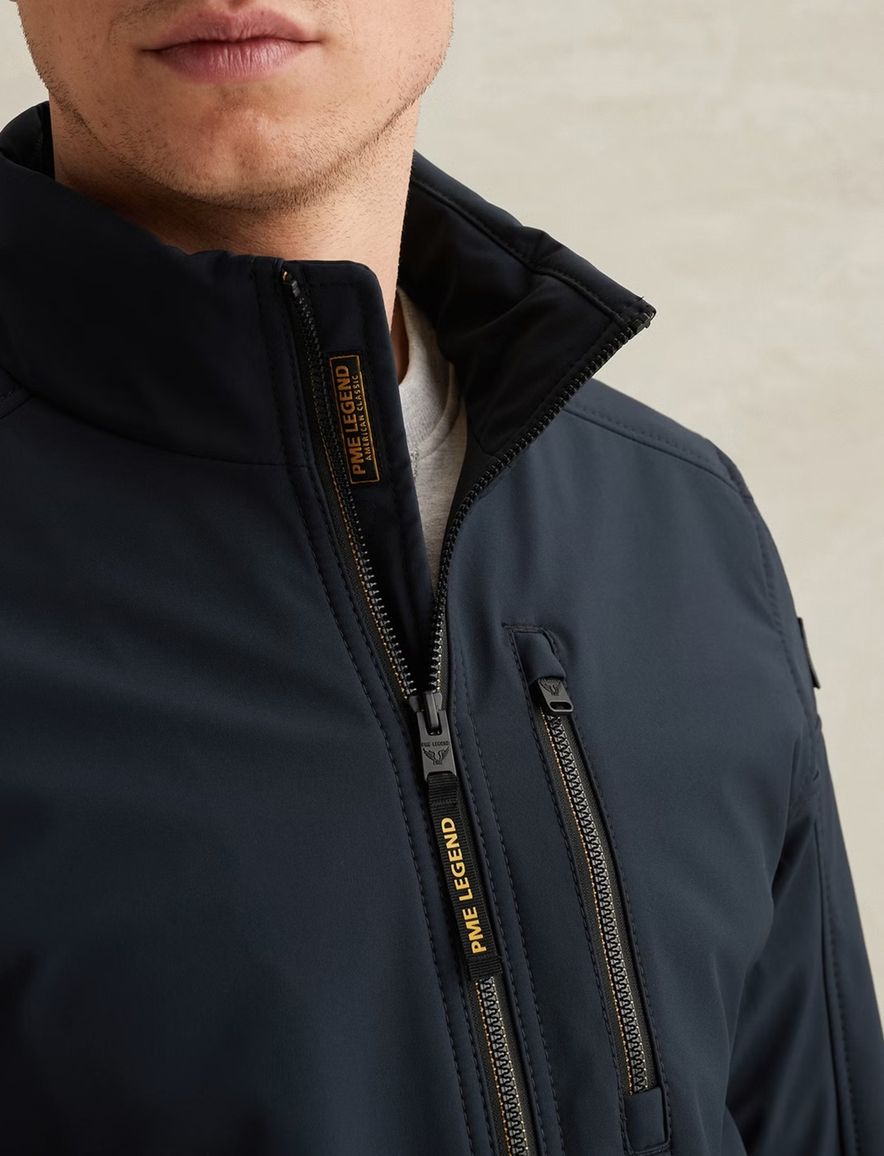 Softshell jas PME Legend Skyglider donkerblauw elastische tailleband
