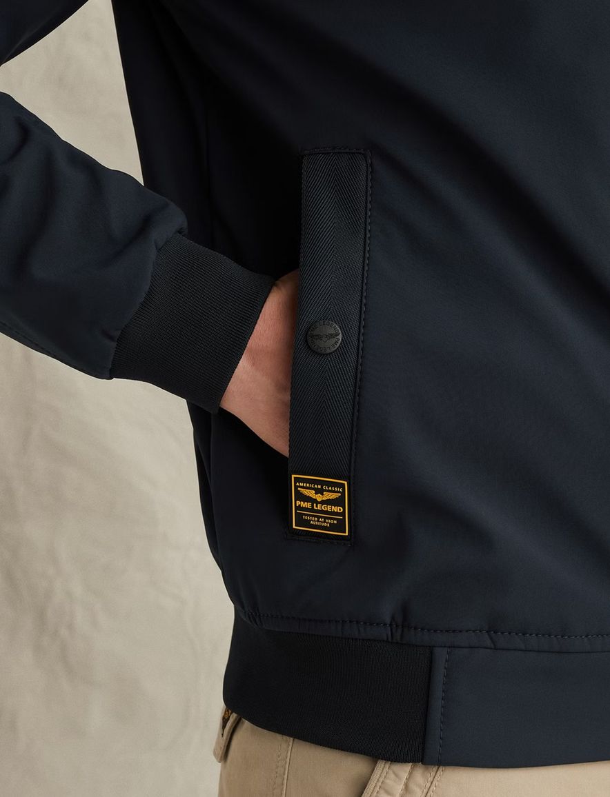 Softshell jas PME Legend Skyglider donkerblauw elastische tailleband