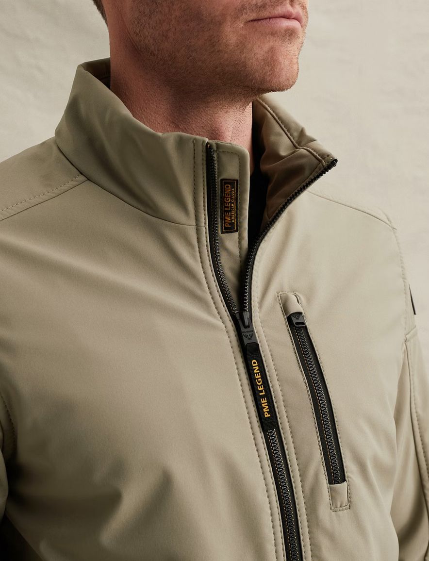 Softshell jas PME Legend Skyglider khaki groen elastische tailleband