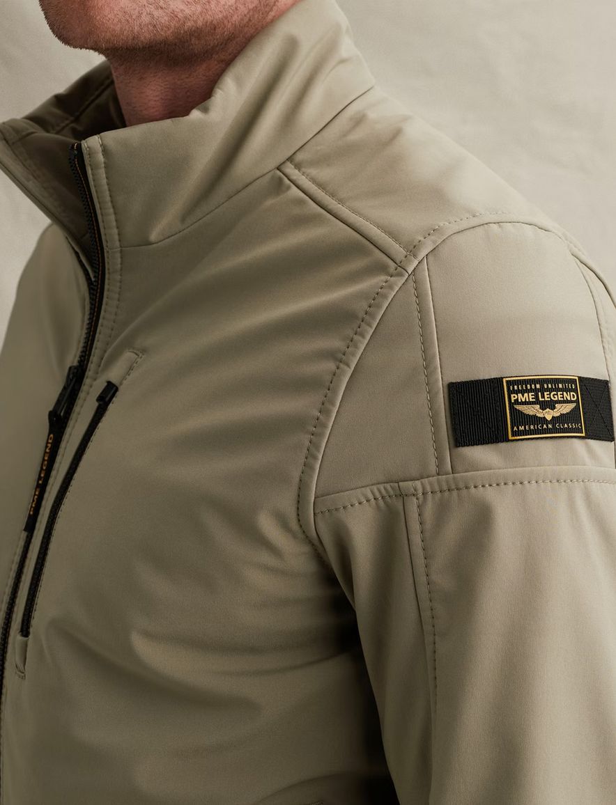 Softshell jas PME Legend Skyglider khaki groen elastische tailleband
