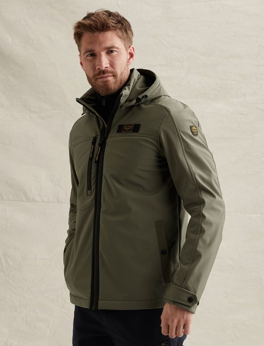 PME Legend Successor Softshell Jas groen borstzak met rits