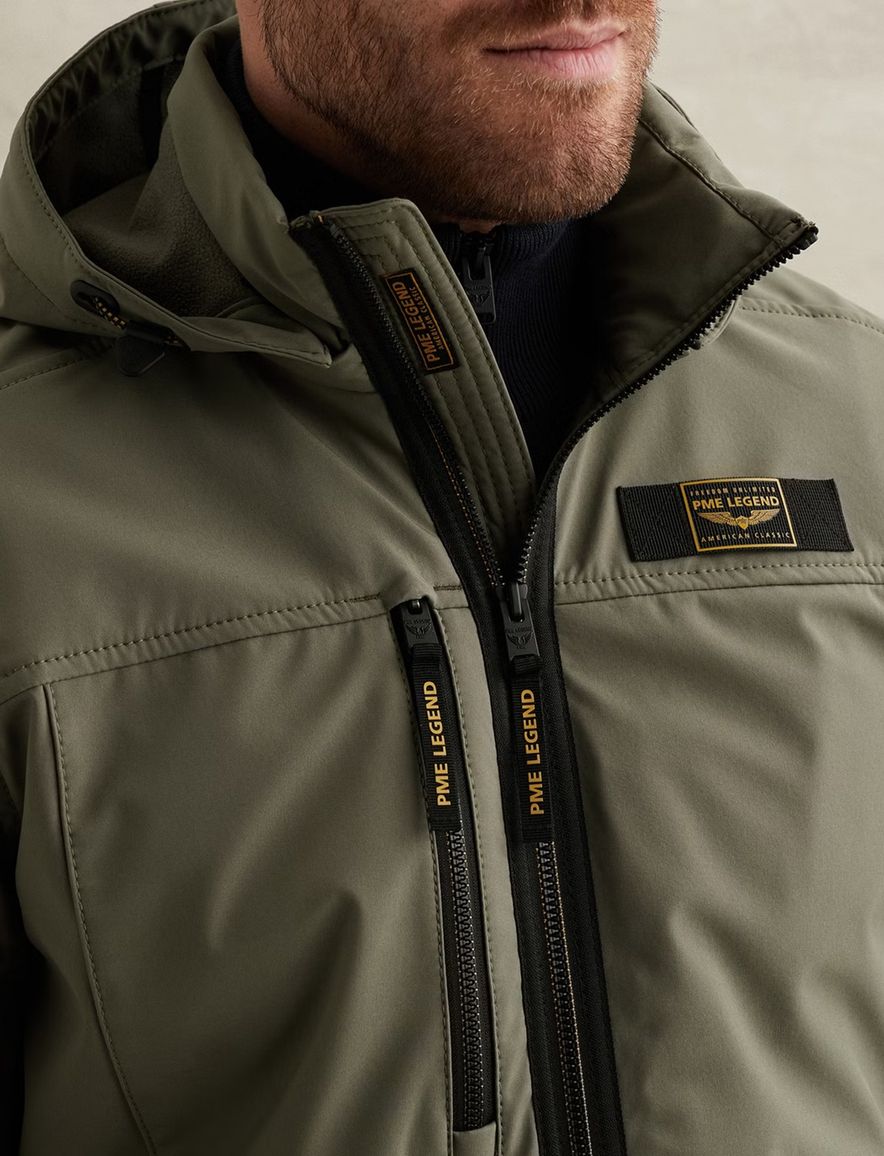 PME Legend Successor Softshell Jas groen borstzak met rits