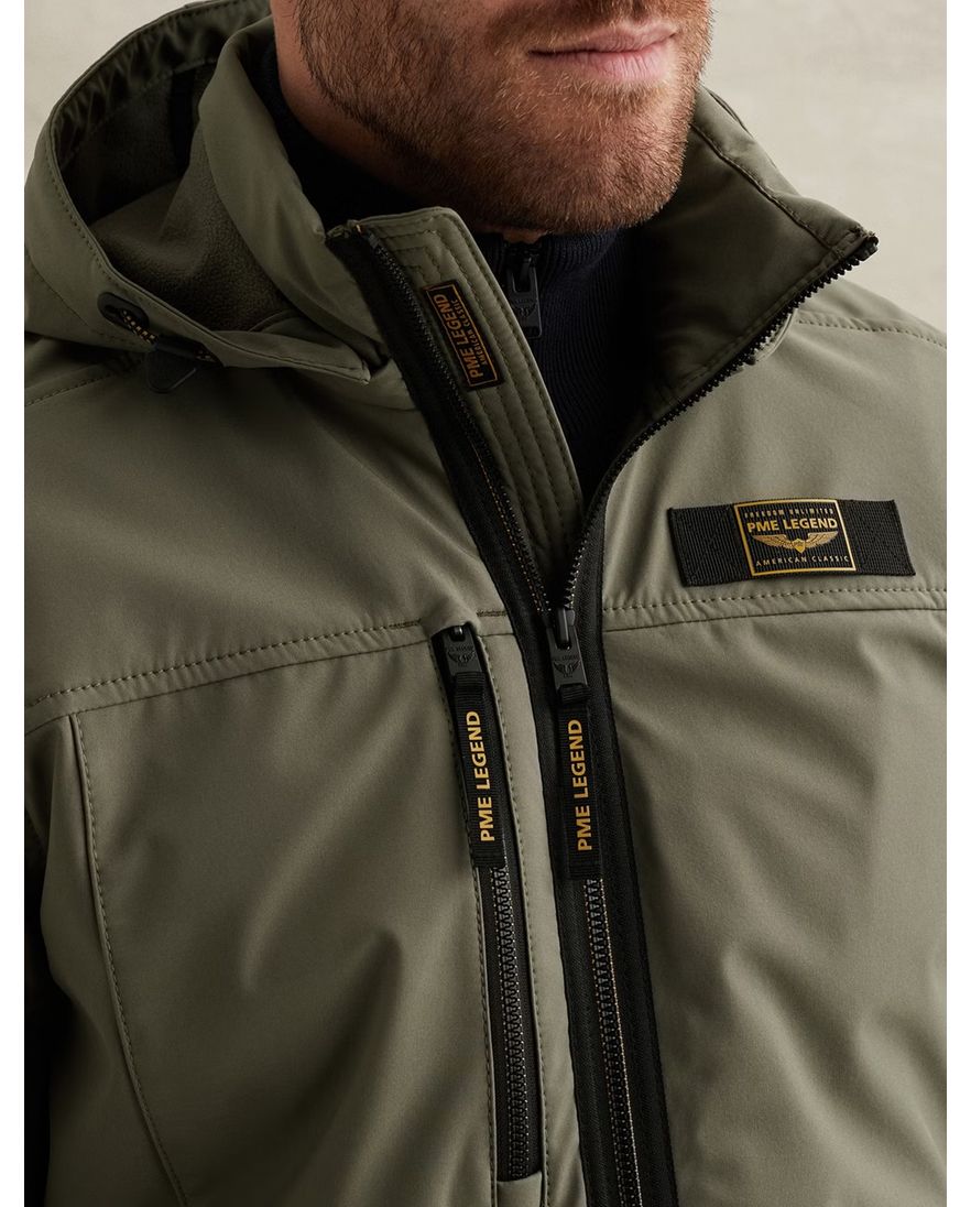 Softshell jas PME Legend Succesor groen verstelbare mouw