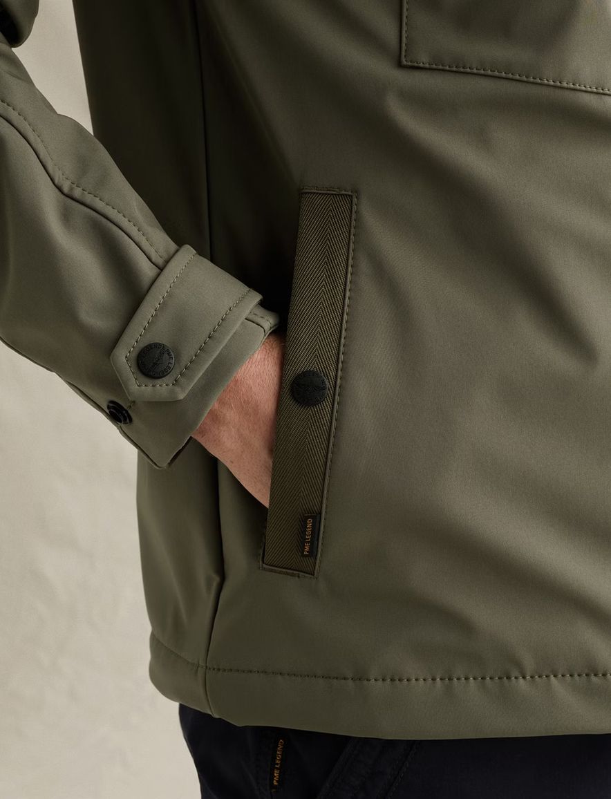 PME Legend Successor Softshell Jas groen borstzak met rits