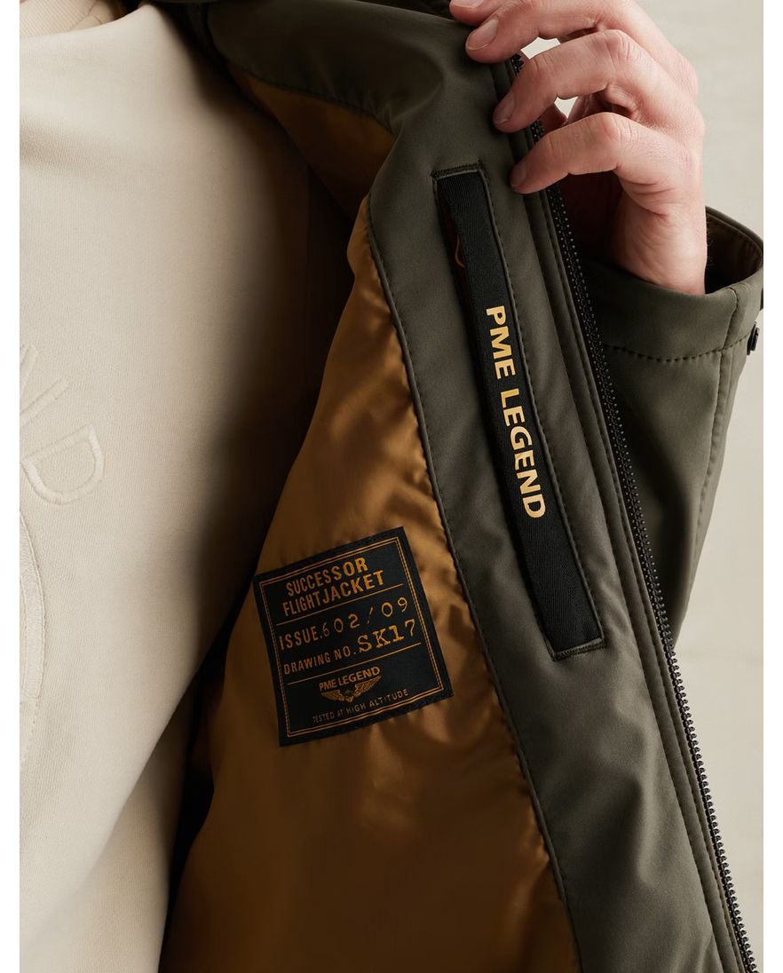 Softshell jas PME Legend Successor donkergroen afritsbare capuchon