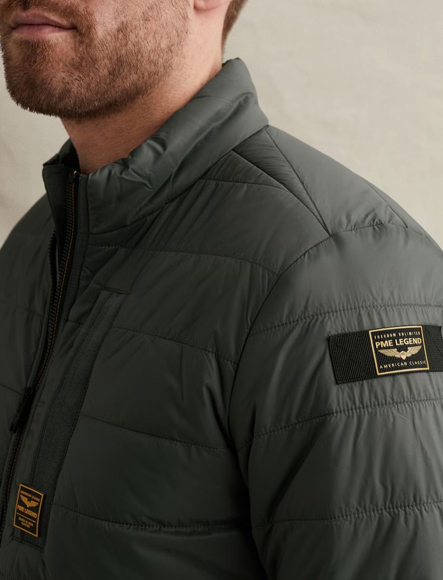 gewatteerde jas PME Legend Miles Mentor groen borstzak