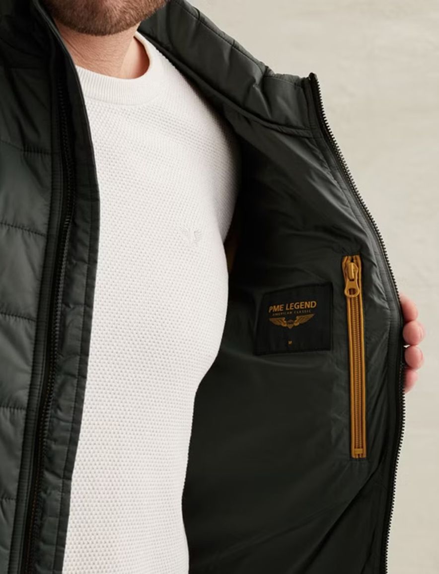 gewatteerde jas PME Legend Miles Mentor groen borstzak
