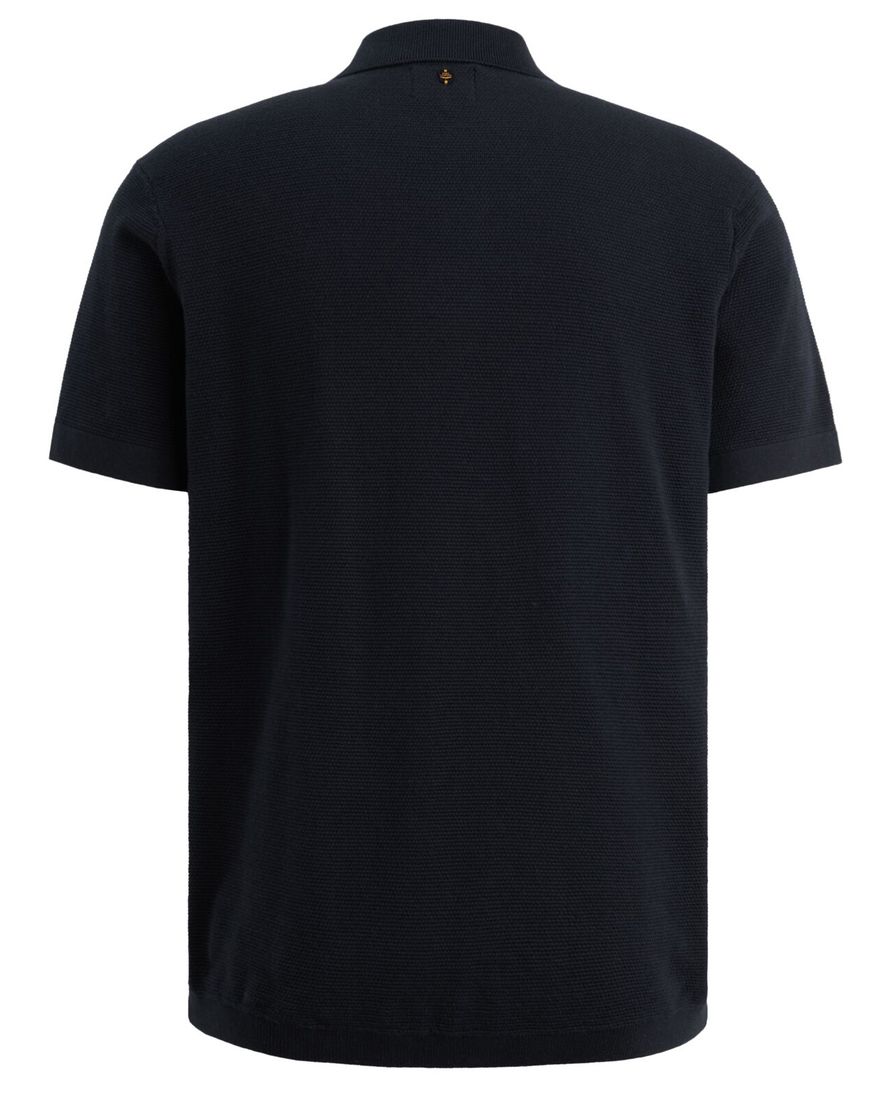 Donkerblauw poloshirt PME Legend drie knoopssluiting