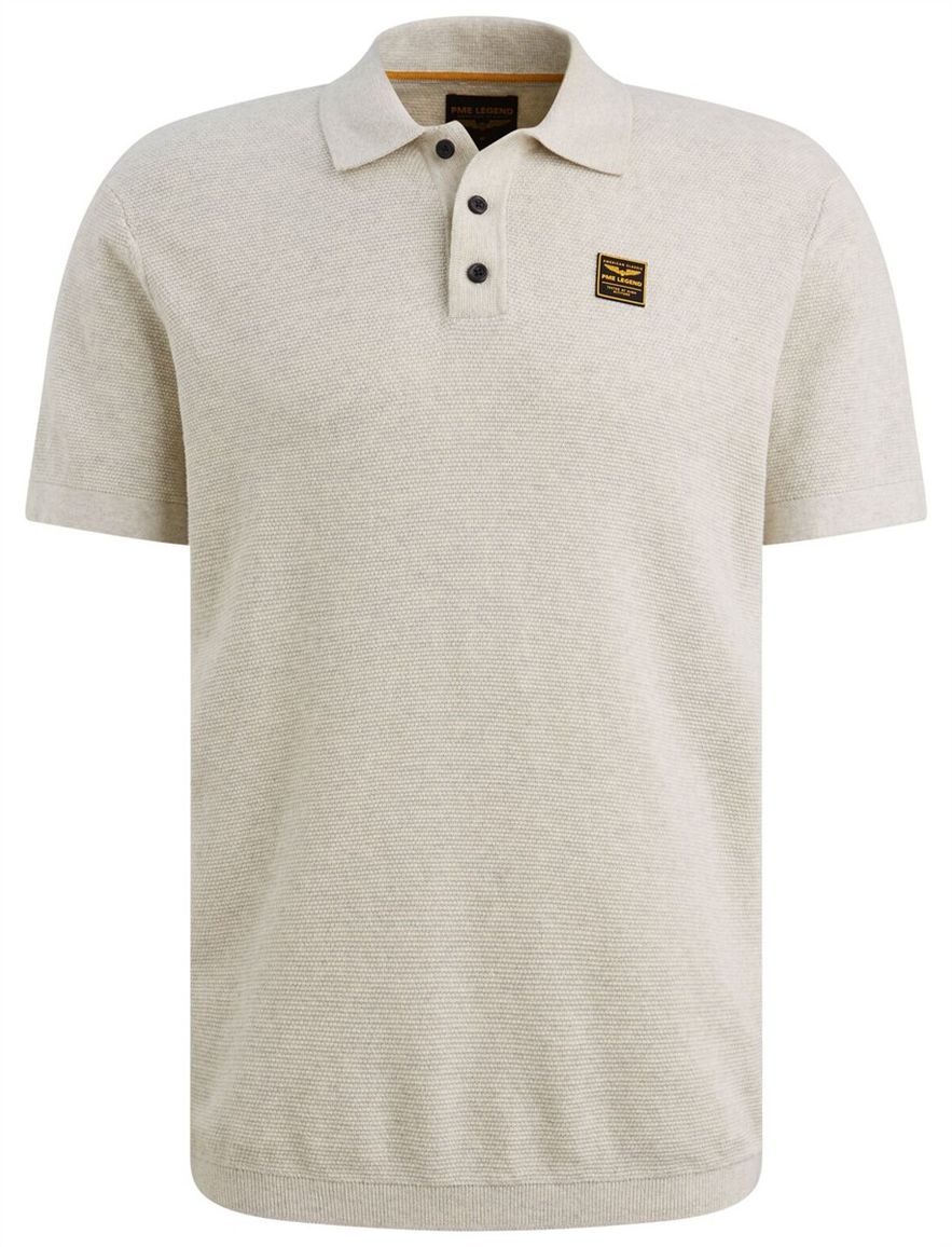 PME Legend Poloshirt beige structuur