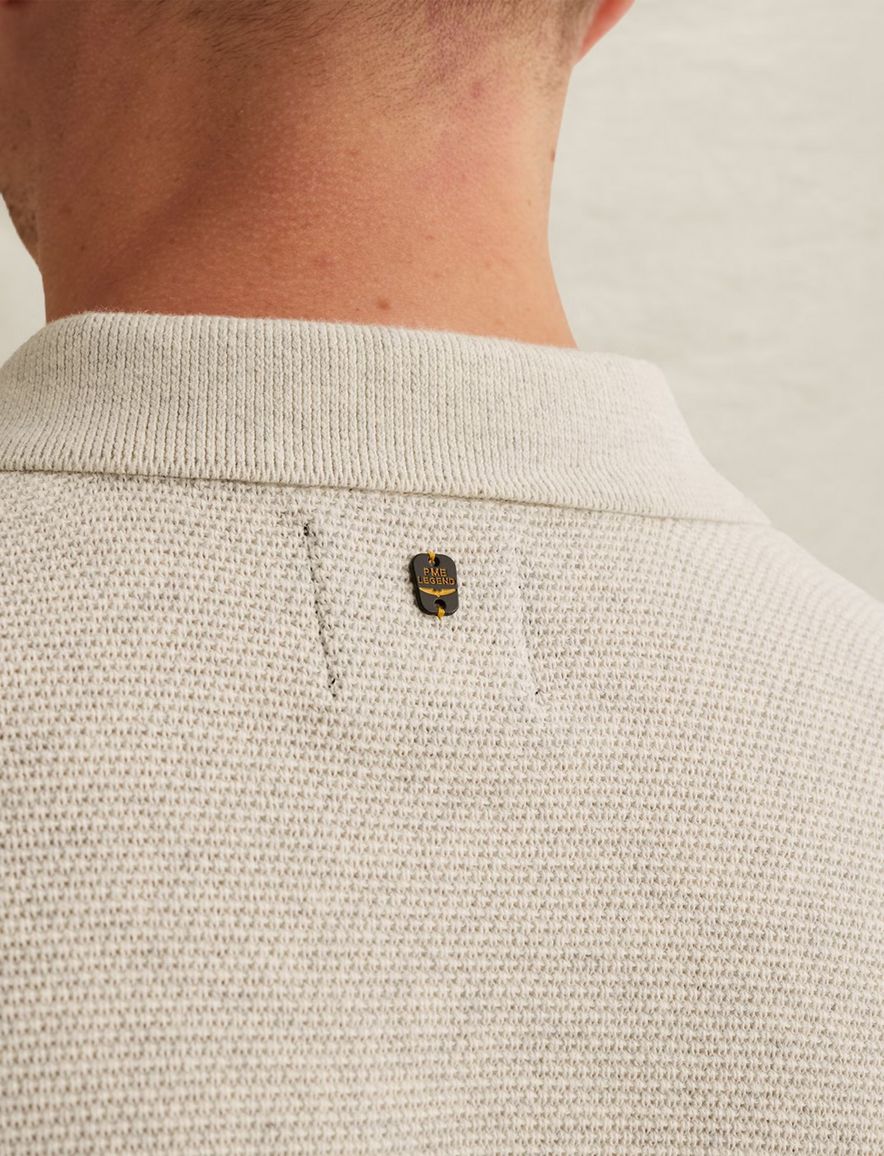 PME Legend Poloshirt beige structuur