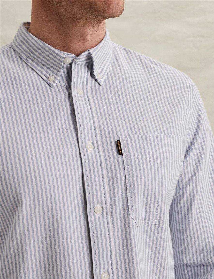 PME Legend Overhemd blauw wit gestreept