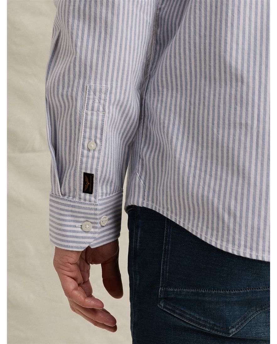 Overhemd lichtblauw wit PME Legend strepen patroon