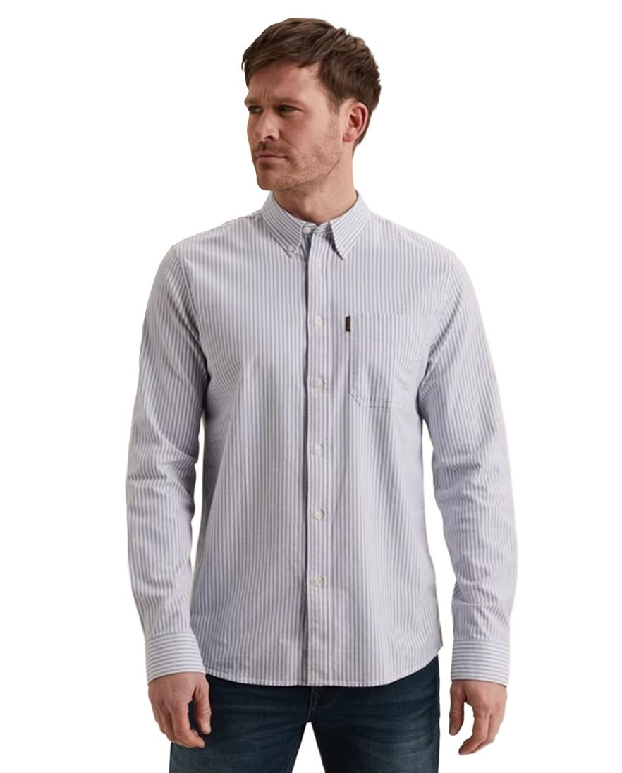 Overhemd lichtblauw wit PME Legend strepen patroon