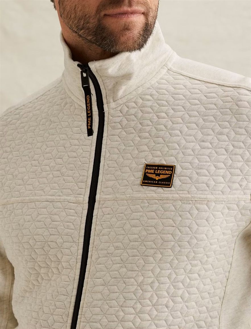 Creme vest PME Legend interlock structuur rits