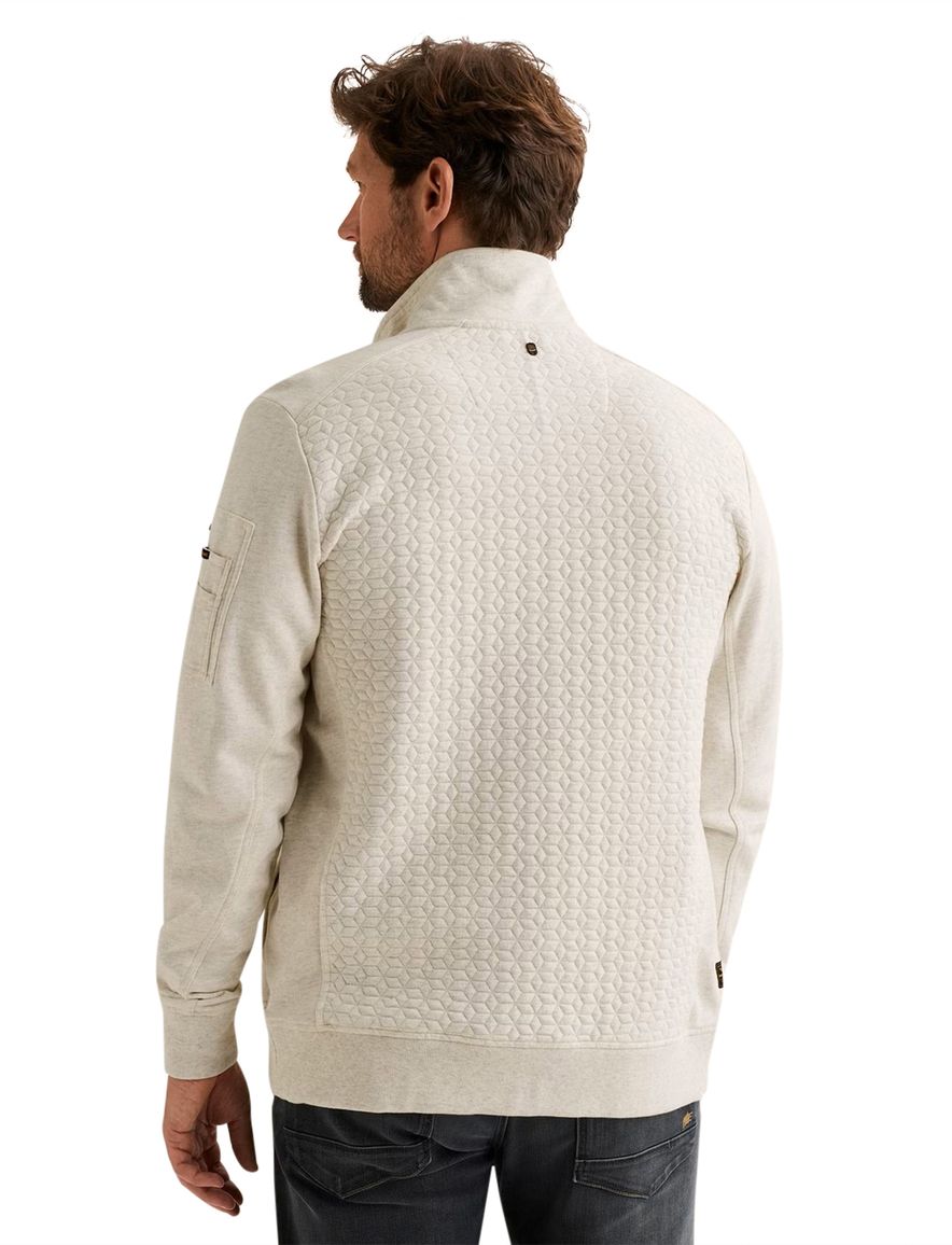 Creme vest PME Legend interlock structuur rits