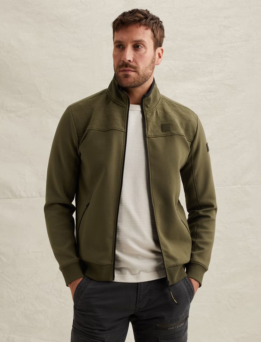 PME Legend vest donkergroen structuurelementen schouder