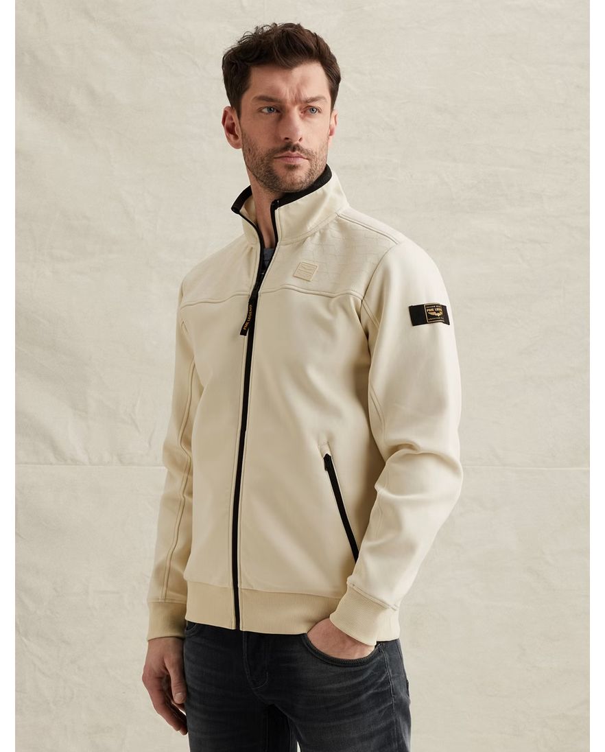 Vest beige PME Legend structuren mix schouder