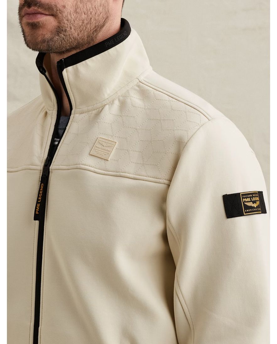 Vest beige PME Legend structuren mix schouder