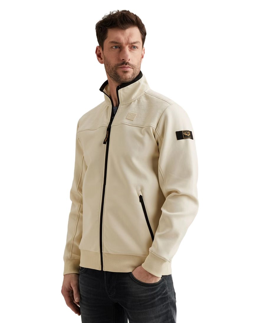 Vest beige PME Legend structuren mix schouder