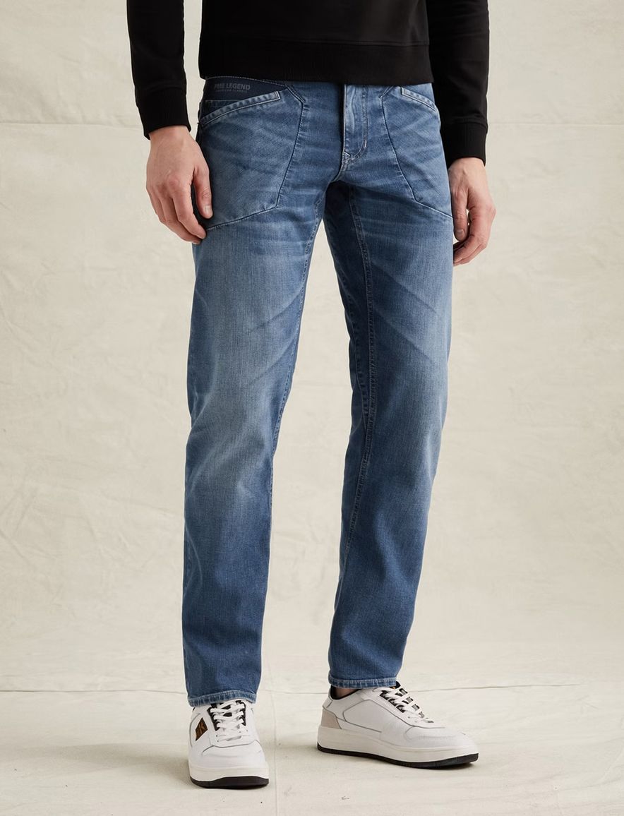 PME Legend Aviator 5-pocket jeans blauw grote voorzakken