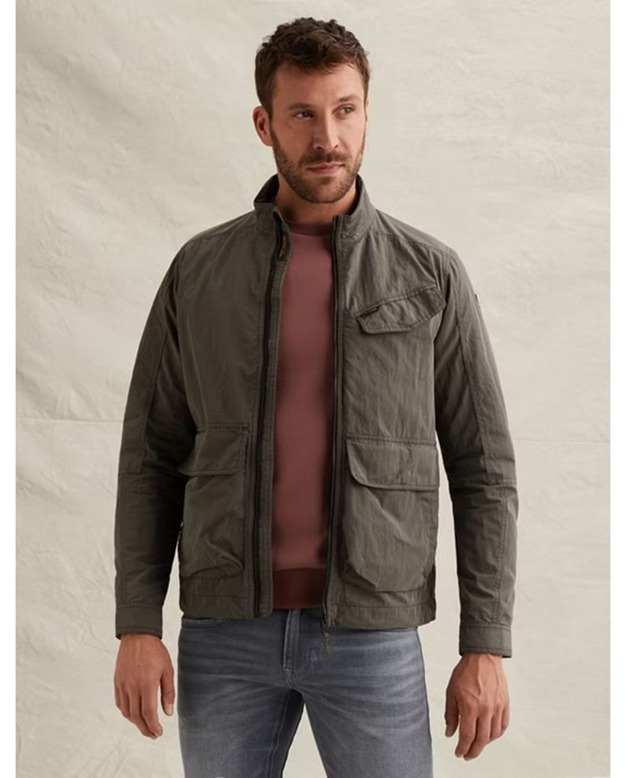 Bruine jas PME Legend Cargo bruin zakken normale fit rits