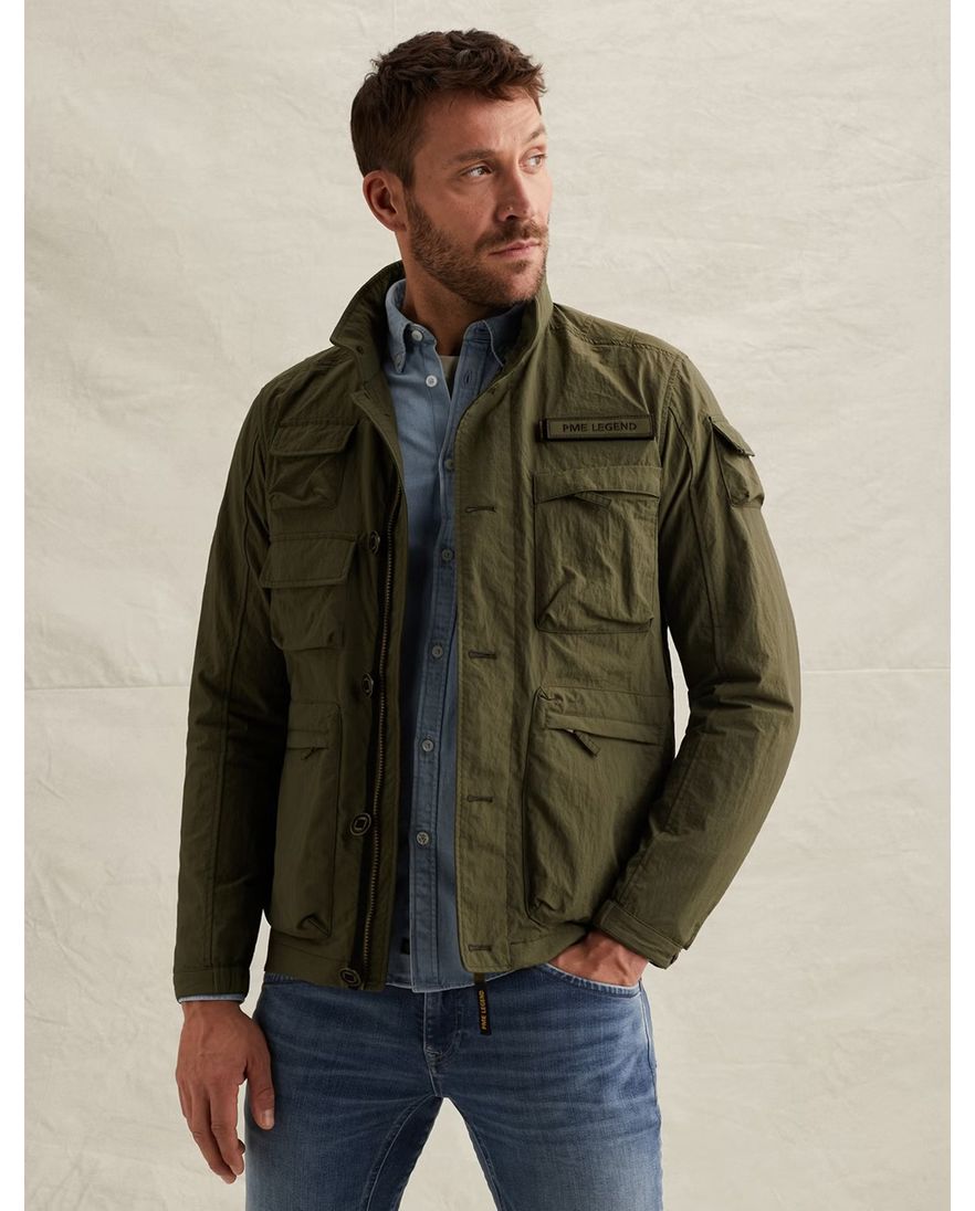 Jas donkergroen PME Legend Cargoyet rits en knopen