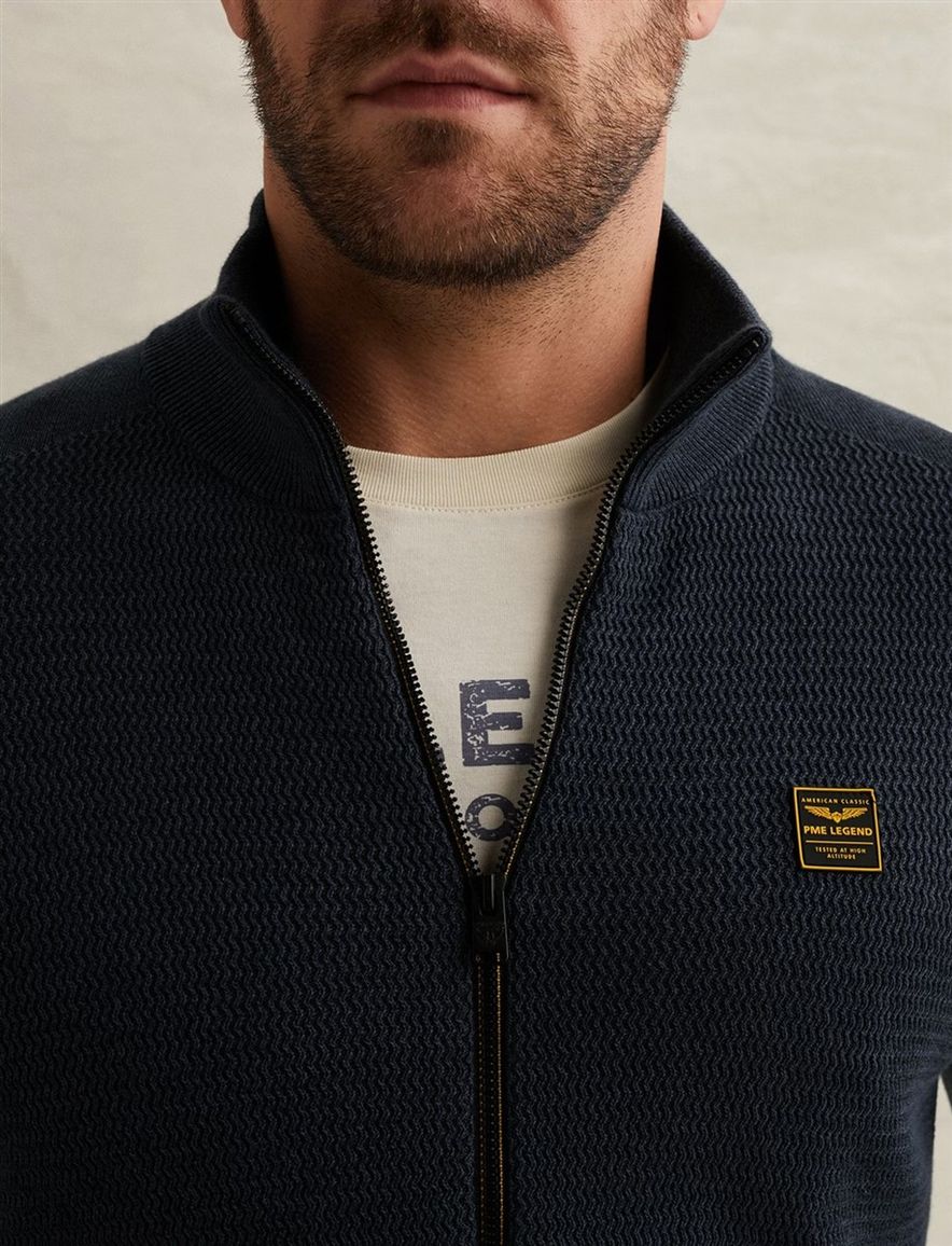 PME Legend vest donkerblauw structuur