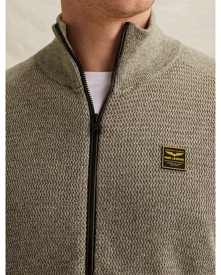 Vest donkerblauw PME Legend opstaande kraag structuur