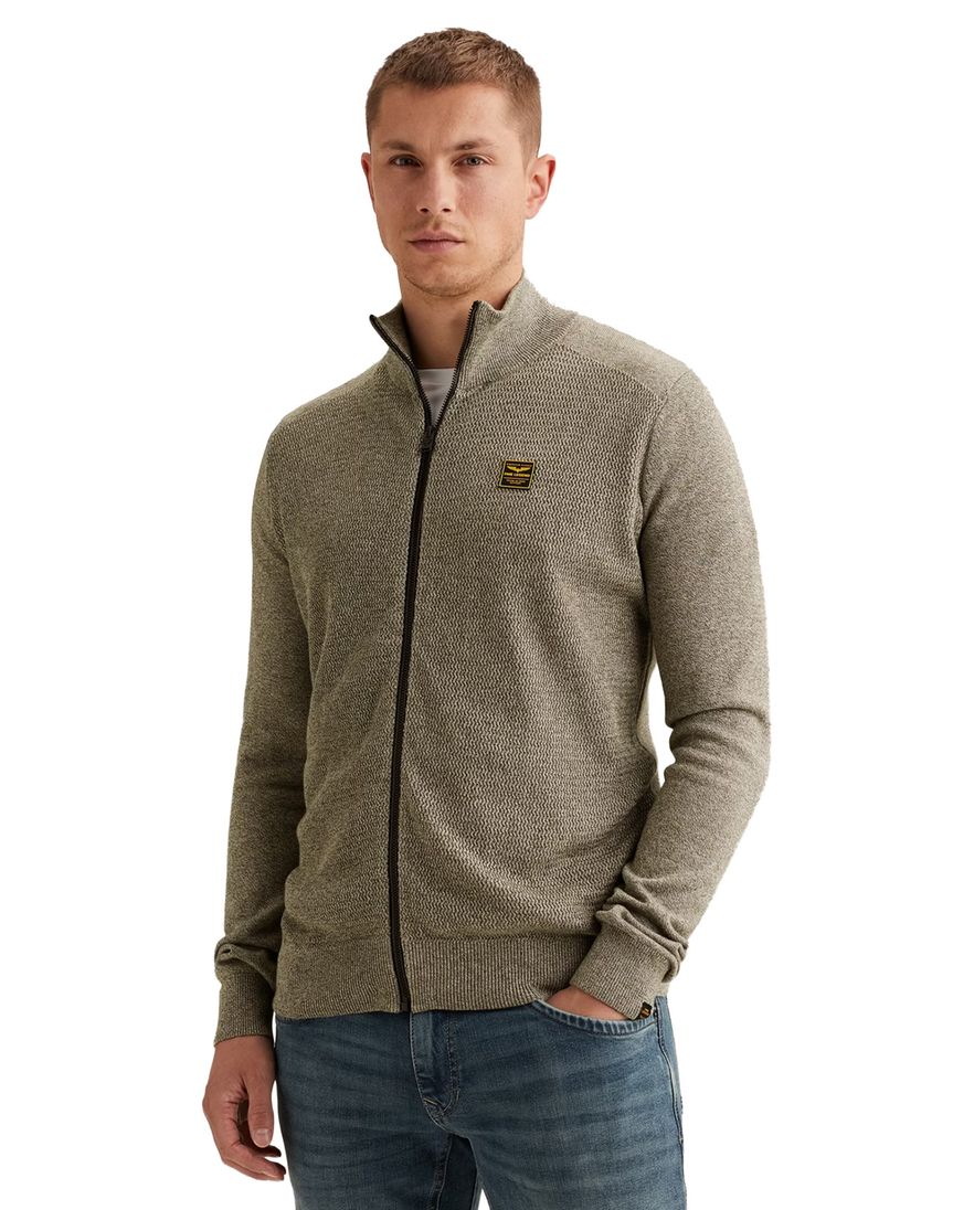 Vest donkerblauw PME Legend opstaande kraag structuur