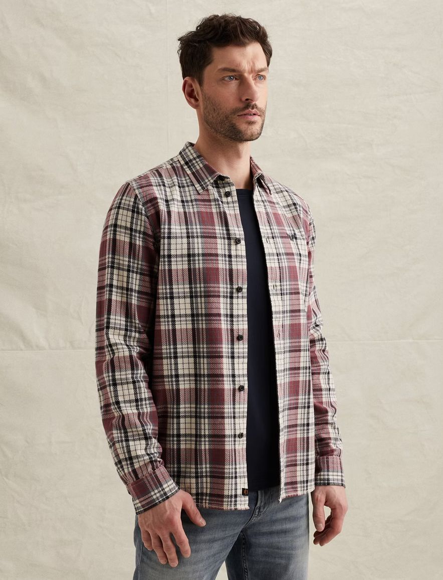 Rood geruit PME Legend Overhemd visgraat stiksel