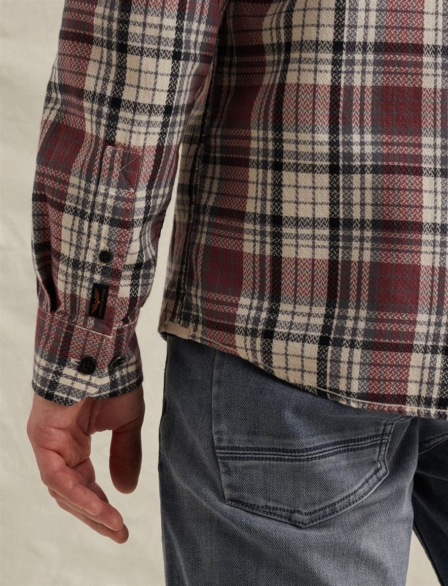 Rood geruit PME Legend Overhemd visgraat stiksel