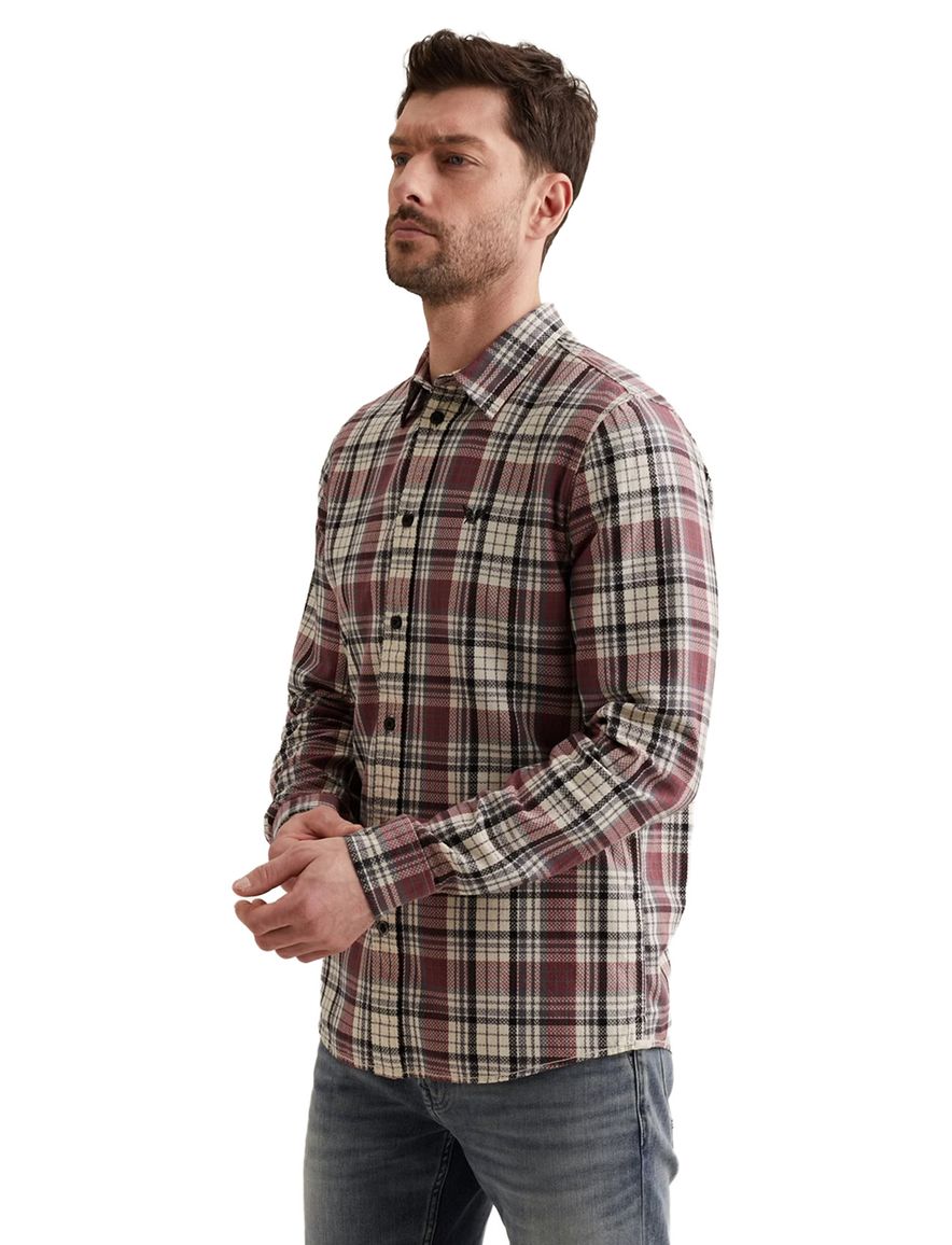 Rood geruit PME Legend Overhemd visgraat stiksel