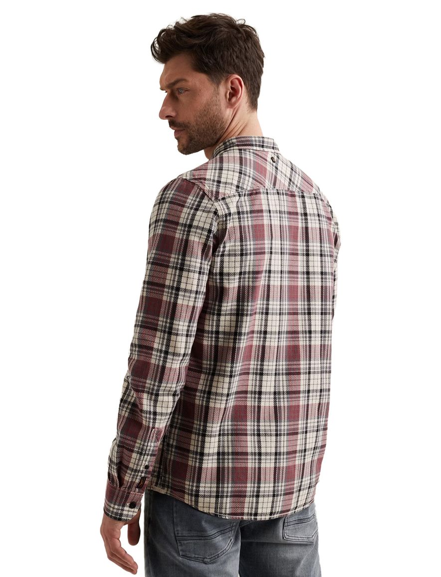 Rood geruit PME Legend Overhemd visgraat stiksel