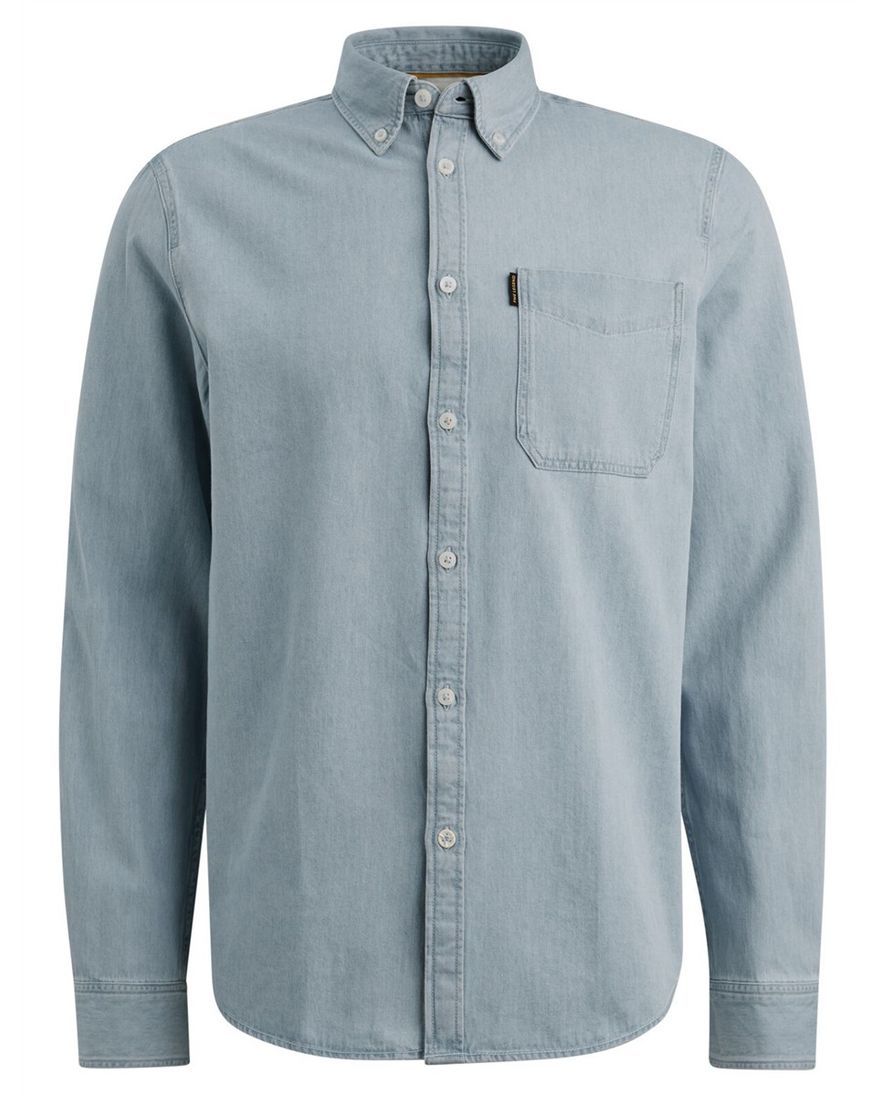 Lichtblauw spijker Overhemd PME Legend casual