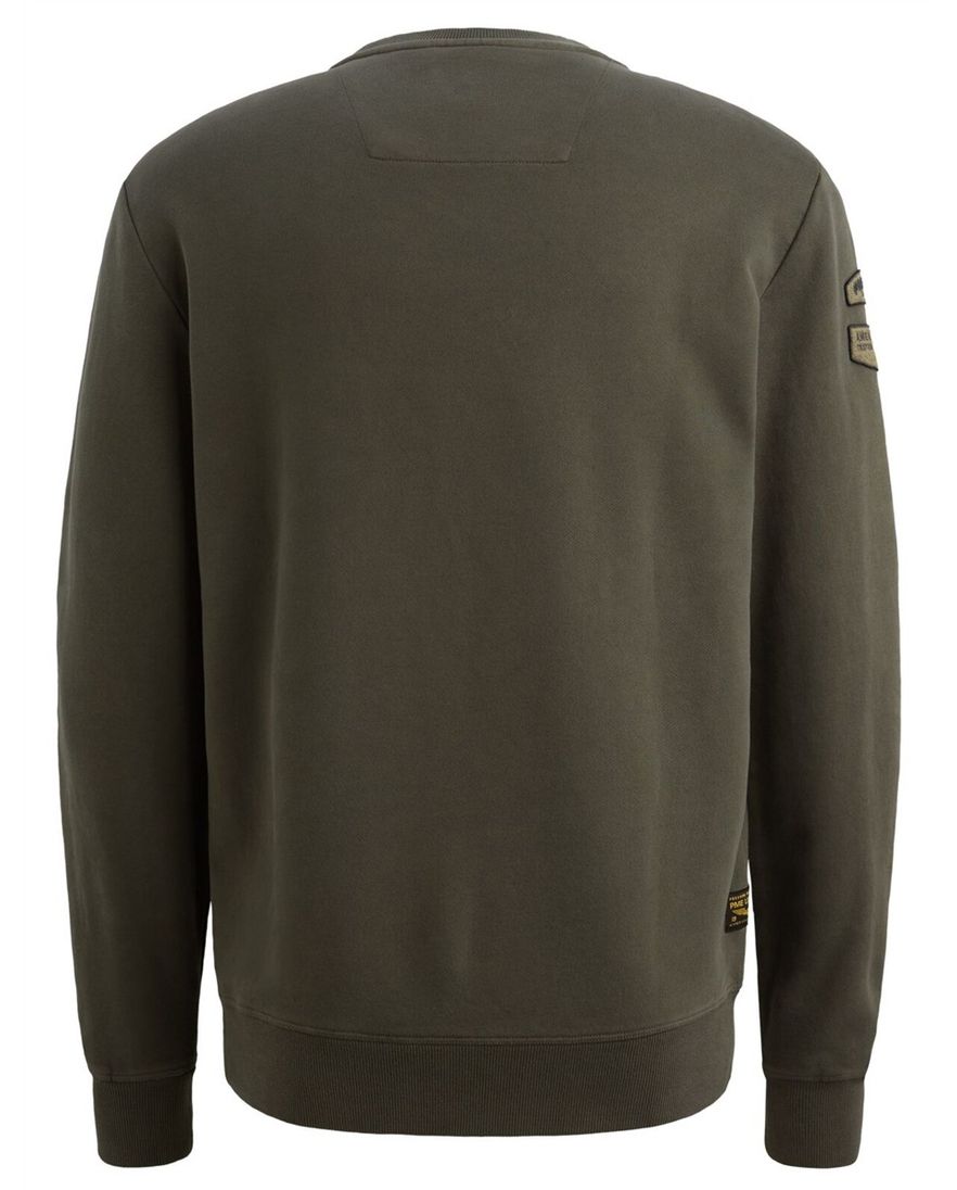 Donkergroene sweater PME Legend embleempjes