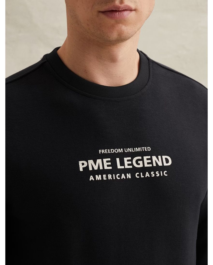 PME Legend sweater zwart katoenblend