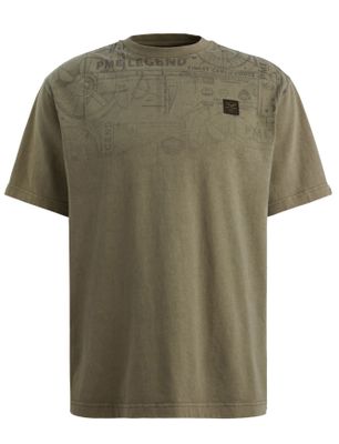 PME Legend PME Legend T-shirt donkergroen geprinte bovenkant