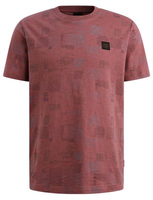 PME Legend PME Legend t-shirt rood geprint korte mouw
