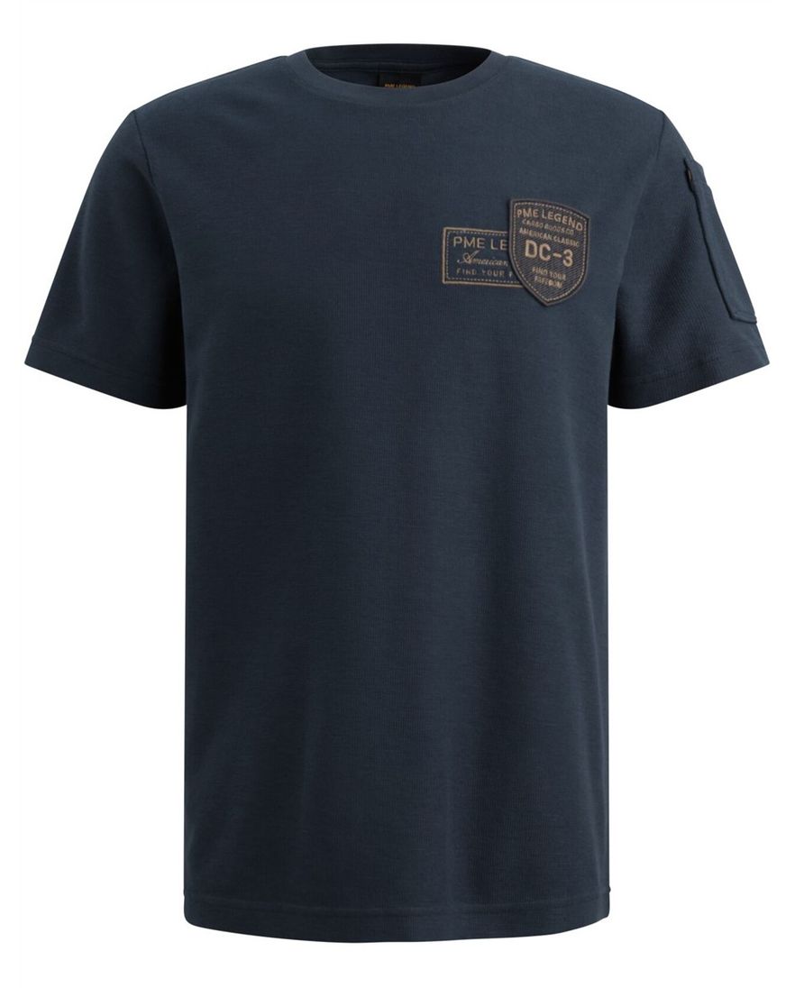 Navy t-shirt PME Legend embleem normale fit