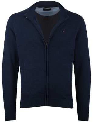 Portofino Portofino vest rits navy gemêleerd opstaande kraag