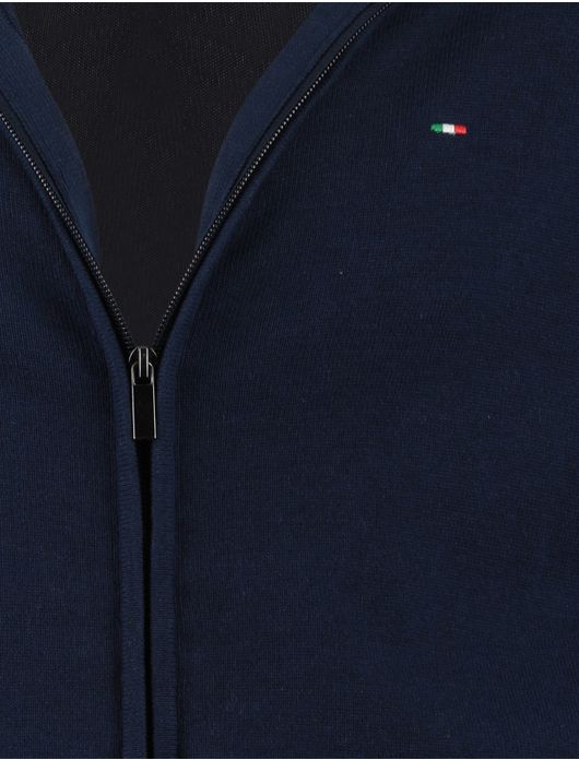 Portofino vest gemêleerd navy opstaande kraag